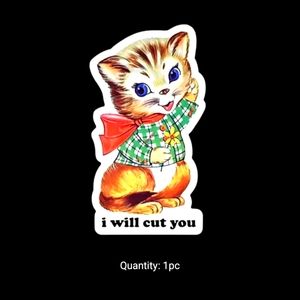 Retro Cute Cat Sticker Indoor Outdoor